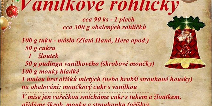 Vanilkové rohlíčky a bábovičky paní Rychnovské