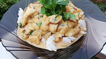 Houbový stroganoff