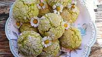 Matcha crinkles sušenky