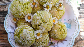 Matcha crinkles sušenky