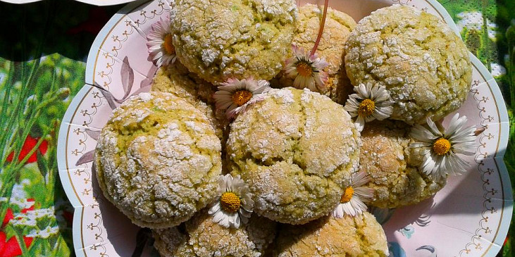 Matcha crinkles sušenky