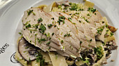 Kohoutí prsa sous-vide se žampionovým ragú, Kohoutí prsa sous vide se žampionovým ragú