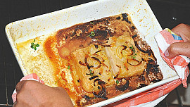 Filé se zelenými fazolkami a žampiony