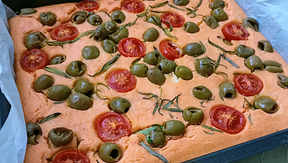 Focaccia z červené čočky bez mouky (pro diabetiky)
