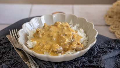 Minutkové vepřové à la Stroganoff
