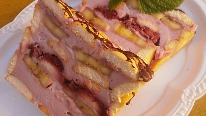 Nepečené tvarohovo-pudinkové řezy