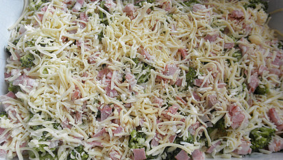 Zapečená brokolice s bramborami a slaninou, Zapečená brokolice I