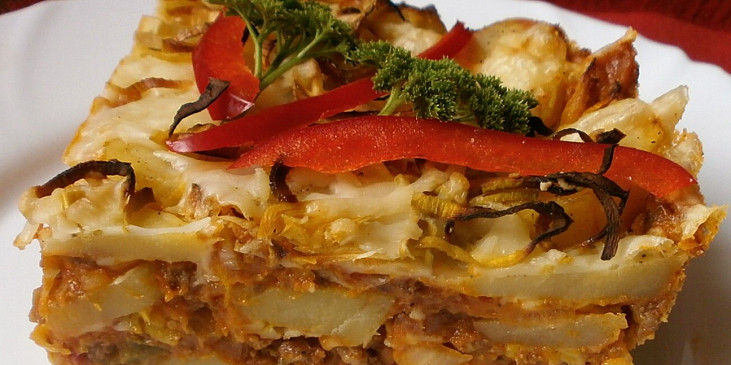 Bramborové lasagne s mletým masem