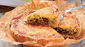 Pórkový quiche s houbami