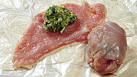 Kuřecí prsa s kopřivovou nádivkou