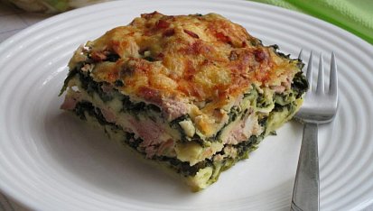 Lasagne se špenátem a uzeným