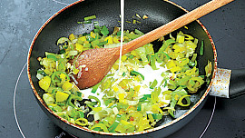 Špenátové knedlíky s pórkem