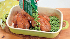 Jarní kuřátka s hráškem