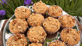 Bezlepkové karamelizované jablečné muffiny s ořechy