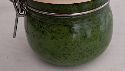 Pesto z medvědího česneku a vlašských ořechů, Moje první pesto
