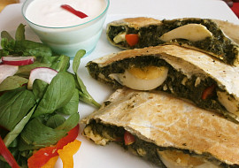 Tortilla plněná špenátem