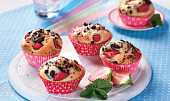 Jahodové muffiny s čokoládou
