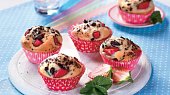 Jahodové muffiny s čokoládou