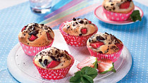 Jahodové muffiny s čokoládou