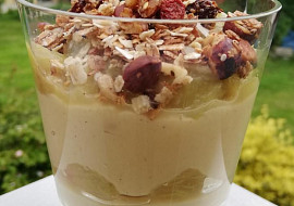 Veganský pudink s rebarborou