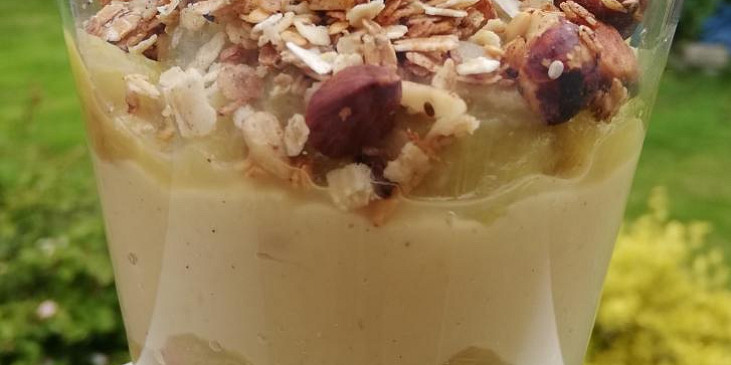 Veganský pudink s rebarborou