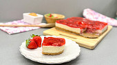 Jahodové cheesecake řezy