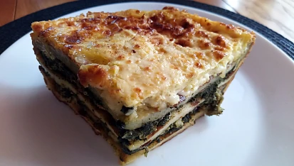 Zapečené palačinky se špenátem