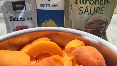 Meruňková zmrzlina s tvarohem a toppingem