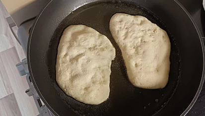 Domácí langoše, Smažíme