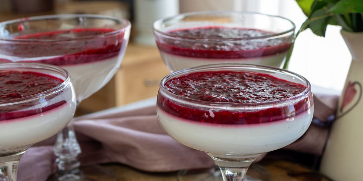 Panna cotta s malinovou omáčkou
