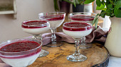 Panna cotta s malinovou omáčkou