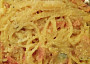 Spaghetti s Lučinou, anglickou slaninou a ředkvičkami