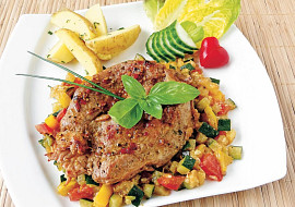 Krůtí steak s cuketovým ragú