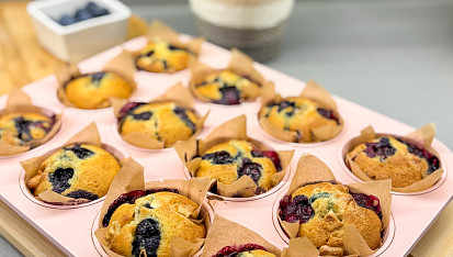 Borůvkové muffiny s bílou čokoládou