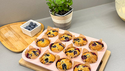Borůvkové muffiny s bílou čokoládou