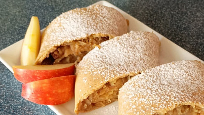 Jablkový závin (štrúdl) z jogurtového těsta, Tentokrát že špaldové celozrnné mouky
