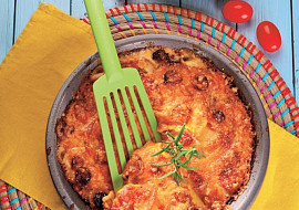 Bramborový gratin s rajčaty