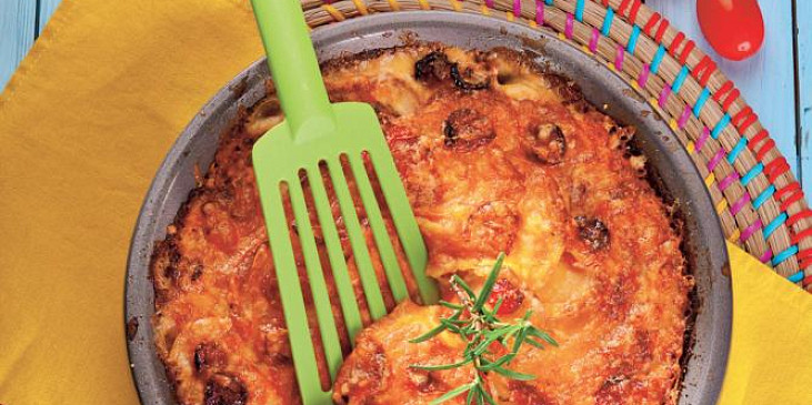 Bramborový gratin s rajčaty