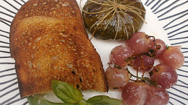 Mozzarella grilovaná ve vinném listu
