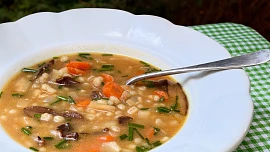 Selská polévka s kroupami