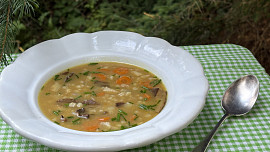 Selská polévka s kroupami