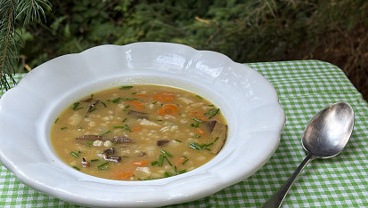 Selská polévka s kroupami