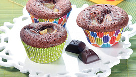 Čokoládové muffiny s hruškami