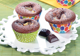 Čokoládové muffiny s hruškami