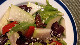 Salát s křehkým čerstvým čajotem