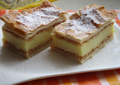 Jablečné řezy s pudinkem