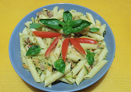 Penne se zeleninou a slaninou