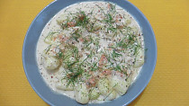 Bramborové gnocchi s lososem a smetanovou omáčkou