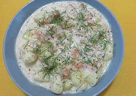 Bramborové gnocchi s lososem a smetanovou omáčkou