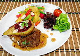 Vepřový steak s hruškou